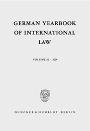 German Yearbook of International Law - Jahrbuch für Internationales Recht. - Cover