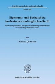 Eigentums- und Besitzschutz im deutschen und englischen Recht. - Cover