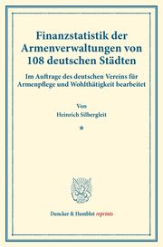 Finanzstatistik der Armenverwaltungen von 108 deutschen Städten. - Cover
