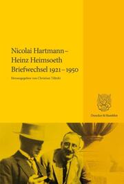 Nicolai Hartmann - Heinz Heimsoeth. Briefwechsel 1921-1950 - Cover
