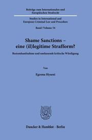 Shame Sanctions - eine (il)legitime Strafform?