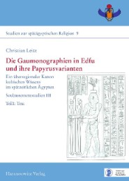 Die Gaumonographien in Edfu und ihre Papyrusvarianten - Cover
