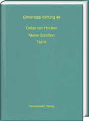 Oskar von Hinüber. Kleine Schriften III - Cover