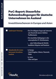 PwC-Report: Steuerliche Rahmenbedingungen für deutsche Unternehmen im Ausland