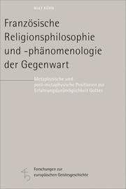 Französische Religionsphilosophie und -phänomenologie der Gegenwart - Cover