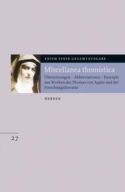 Edith Stein Gesamtausgabe / Miscellanea thomistica