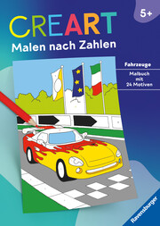Ravensburger CreArt Malen nach Zahlen ab 5: Fahrzeuge, Malbuch, 24 Motive - Cover