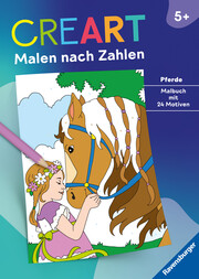 Ravensburger CreArt Malen nach Zahlen ab 5: Pferde, Malbuch, 24 Motive - Cover