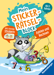 Ravensburger: Mein Stickerrätselblock: Zahlen für Kinder ab 5 Jahren - spielerisch rechnen lernen mit lustigen Übungen und Sticker-Spaß für die Vorschule - Cover