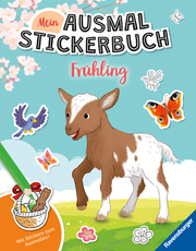 Ravensburger Mein Ausmalstickerbuch Frühling - Großes Buch mit über 300 Stickern, viele Sticker zum Ausmalen