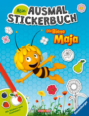 Ravensburger Mein Ausmalstickerbuch Die Biene Maja - Großes Buch mit über 250 Stickern, viele Sticker zum Ausmalen - Cover