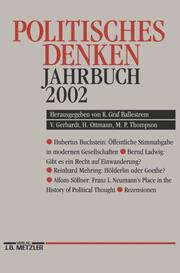 Politisches Denken Jahrbuch 2002 - Cover