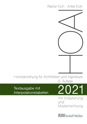 HOAI 2021 - Textausgabe mit Interpolationstabellen - Cover