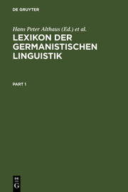 Lexikon der Germanistischen Linguistik - Cover