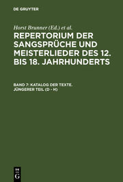 Katalog der Texte.Jüngerer Teil (D - H)