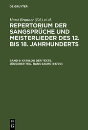 Katalog der Texte.Jüngerer Teil.Hans Sachs (1-1700)