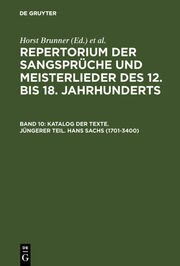 Katalog der Texte.Jüngerer Teil.Hans Sachs (1701-3400)