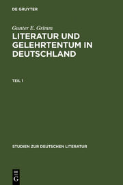 Literatur und Gelehrtentum in Deutschland - Cover