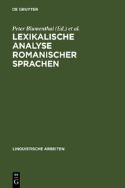 Lexikalische Analyse romanischer Sprachen - Cover