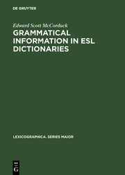 Grammatical Information in ESL Dictionaries - Cover