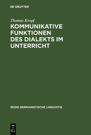 Kommunikative Funktionen des Dialekts im Unterricht - Cover