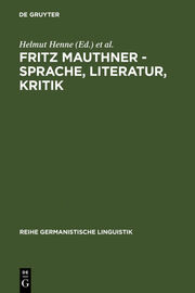 Fritz Mauthner: Sprache, Literatur, Kritik