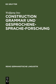 'Contruction Grammar' und 'Gesprochene-Sprache-Forschung' - Cover