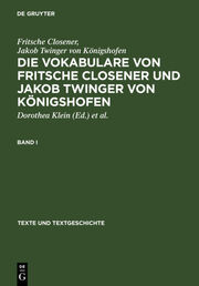 Die Vokabulare von Fritsche Closener und Jakob Twinger von Königshofen - Cover