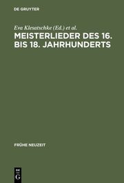 Meisterlieder des 16.bis 18.Jahrhunderts - Cover