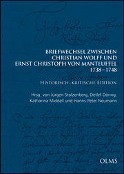 Briefwechsel zwischen Christian Wolff und Ernst Christoph von Manteuffel: 1738-1748 - Cover