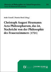 Christoph August Heumann: Acta Philosopharum, das ist, Nachricht von der Philosophie des Frauenzimmers (1721) - Cover