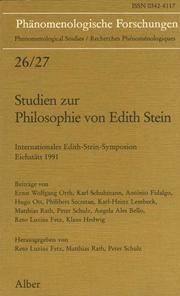 Studien zur Philosophie von Edith Stein - Cover