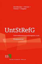 Unternehmensteuerreformgesetz UntStRefG 2008 - Cover