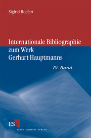 Internationale Bibliographie zum Werk Gerhart Hauptmanns - Cover