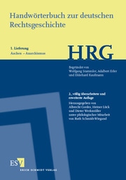 Handwörterbuch zur deutschen Rechtsgeschichte (HRG) - Lieferungsbezug - - - Lieferung 1: Aachen-Anarchismus - Cover