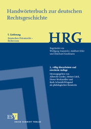 Handwörterbuch zur deutschen Rechtsgeschichte (HRG) - Lieferungsbezug - - - Lieferung 5: Deutsches Privatrecht-Eichwesen - Cover