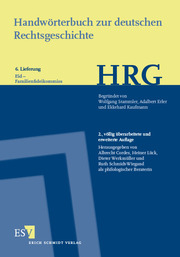 Handwörterbuch zur deutschen Rechtsgeschichte (HRG) - Lieferungsbezug - Lieferung 6: Eid-Familienfideikommiss