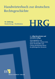 Handwörterbuch zur deutschen Rechtsgeschichte (HRG) - Lieferungsbezug - - - Lieferung 16: Kindestötung-Konfiskation Vermögenseinziehung - Cover