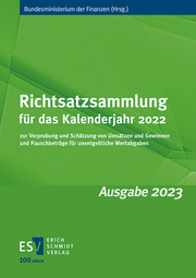Richtsatzsammlung für das Kalenderjahr 2022 - Cover