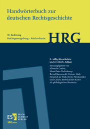 Handwörterbuch zur deutschen Rechtsgeschichte (HRG) - Lieferungsbezug - - - Lieferung 31: Reichsgesetzgebung-Reichsvikariat