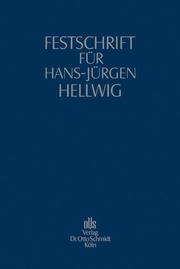 Festschrift für Hans-Jürgen Hellwig