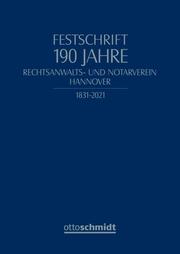Festschrift 190 Jahre Rechtsanwalts- und Notarverein Hannover - Cover