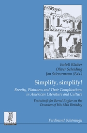 Simplify, simplify! Brevity, Plainness and Their Complications in American Literature and Culture - Cover