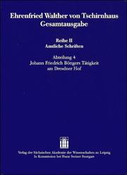 Ehrenfried Walther von Tschirnhaus Gesamtausgabe II/4 - Cover