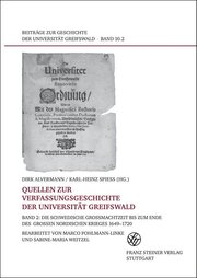 Quellen zur Verfassungsgeschichte der Universität Greifswald 2