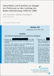 Gesundheit und Krankheit im Spiegel von Petitionen an den Landtag von Baden-Württemberg 1946 bis 1980 - Cover