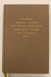 Bargfelder Ausgabe. Werkgruppe I. Romane, Erzählungen, Gedichte, Juvenilia - Cover