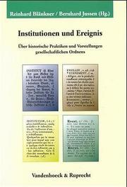 Institutionen und Ereignis - Cover