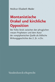 Montanistische Orakel und kirchliche Opposition - Cover