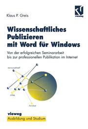 Wissenschaftliches Publizieren mit Word für Windows